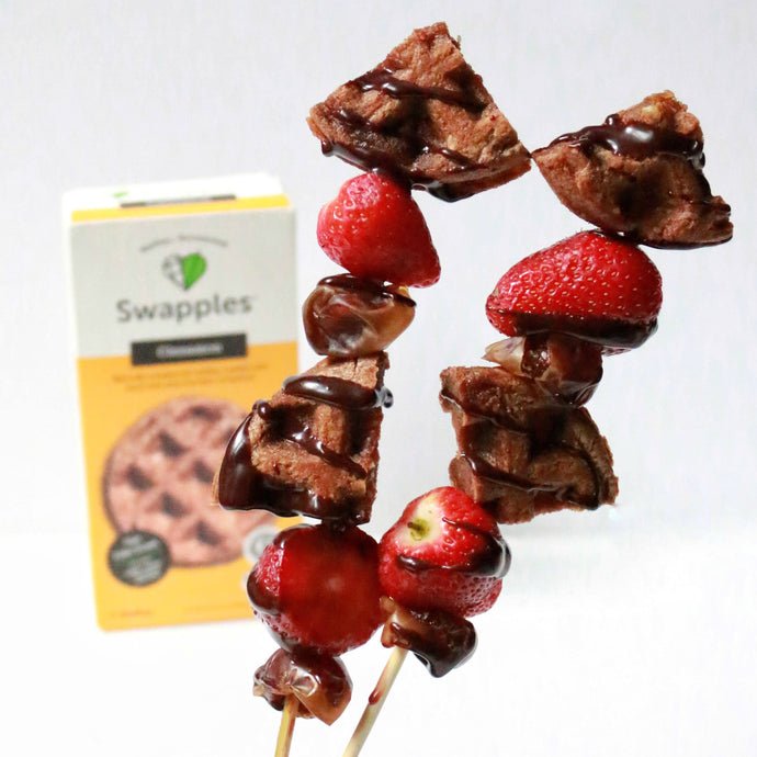 Chocolate Strawberry Waffle Skewers